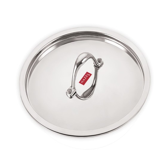 HAZEL Stainless Steel Cookware Plain Lid With Handle (Outer Diameter 22 cm, Inner Diameter 20 cm)