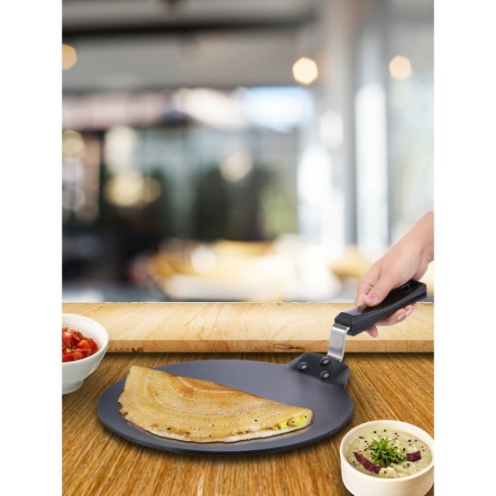 Hawkins Futura 28 cm Dosa Tava, Non Stick Dosa Tawa, Small Dosa Tawa (NDT28) (Black)