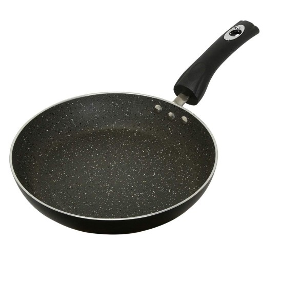 Vinod Zest Marbilo Non-Stick Frypan, 24 cm Diameter with Triple Riveted Sturdy Bakelite Handle (Gas Stove and Induction Compatible), PFOA Free - 3mm Thickness