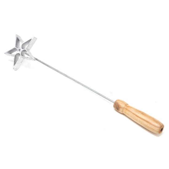 HAZEL 1 Pc Aluminium Rose Cookie mould 5 Flower shape with Wooden handle for grip