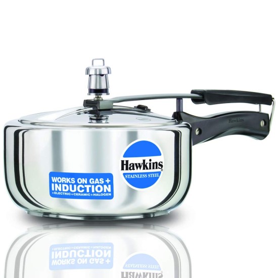 Hawkins Stainless Steel 3L Pressure Cooker with Induction Compatible Base (B60)