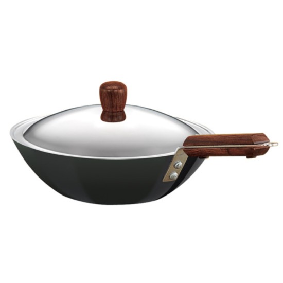 Hawkins Futura Hard Anodised 4.06 mm Deep-Fry Pan With Stainless Steel Lid 2.5 Ltr, 26 cm, Black