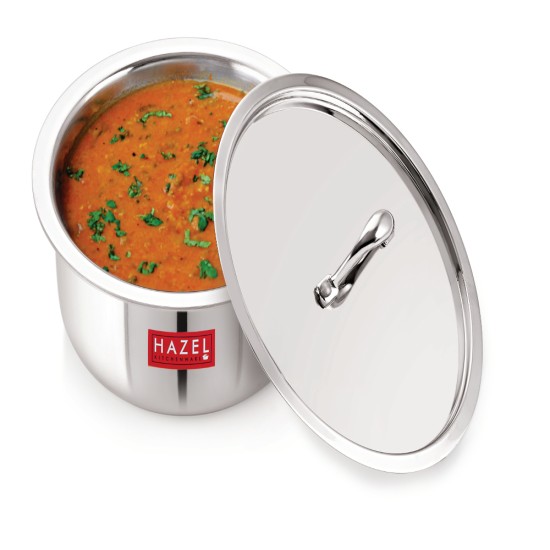HAZEL Triply Stainless Steel Induction Bottom Tope With Stainless Steel Lid, 2 Litre, 18.5 cm