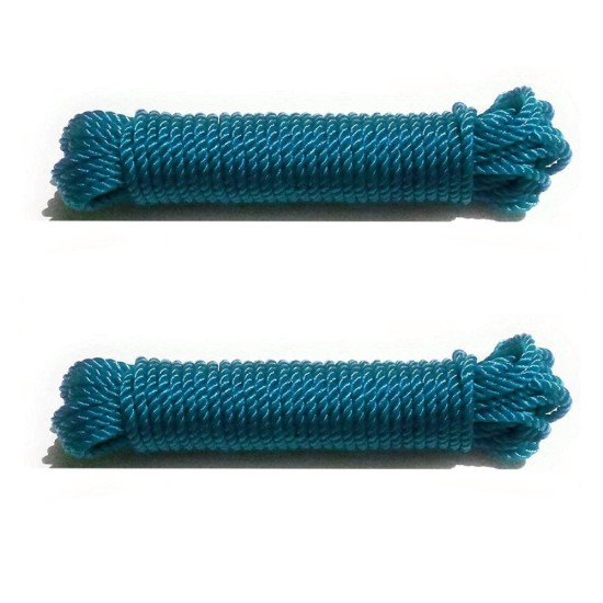 HAZEL 20 Metre Long Nylon Rope Set of 2 | Multicolor Cloth Hanging Rope for Both Indoor and Outdoor Purpose - 4mm Thickness