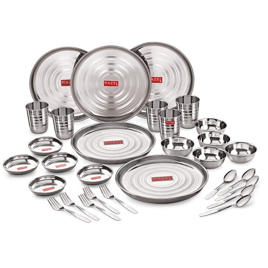 HAZEL Stainless Steel Dinner Set 30 Pcs Designer Gift Set