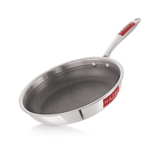 HAZEL Nonstick Fry Pan 22 cm with Honeycomb Coating | 1L Triply Frying Pan | Induction Compatible