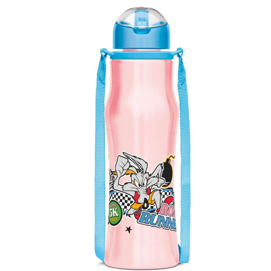 Milton Sipmate 650 Stainless Steel Sipper Water Bottle 600 ml, Single Walled, ISI Certified I Leak Proof Lid, Rust Proof I For School, Office, Gym I Blue (Loony Toons)