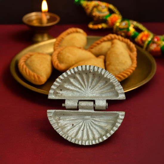 HAZEL Aluminum Gujiya Karanji Maker | Gujiya Press Mould for Snacks, Dumplings, Momos & Pastry Making