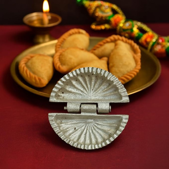 HAZEL Aluminum Gujiya Karanji Maker | Gujiya Press Mould for Snacks, Dumplings, Momos & Pastry Making