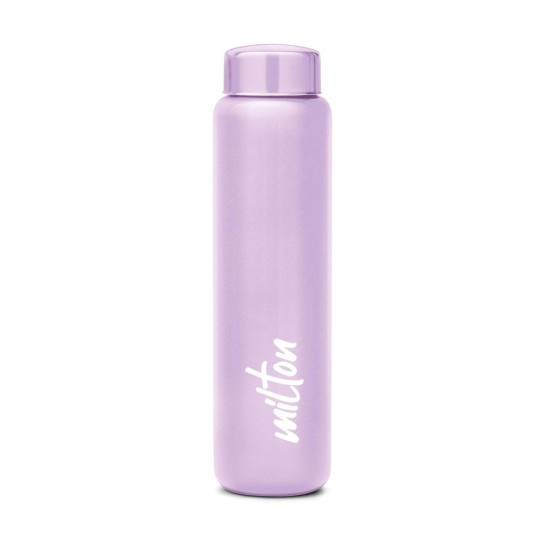 MILTON Aqua 1000 Stainless Steel Water Bottle 950 ml, Single Walled, ISI Certified I Leak Proof Lid, Rust Proof I For School, Office, Gym I Purple