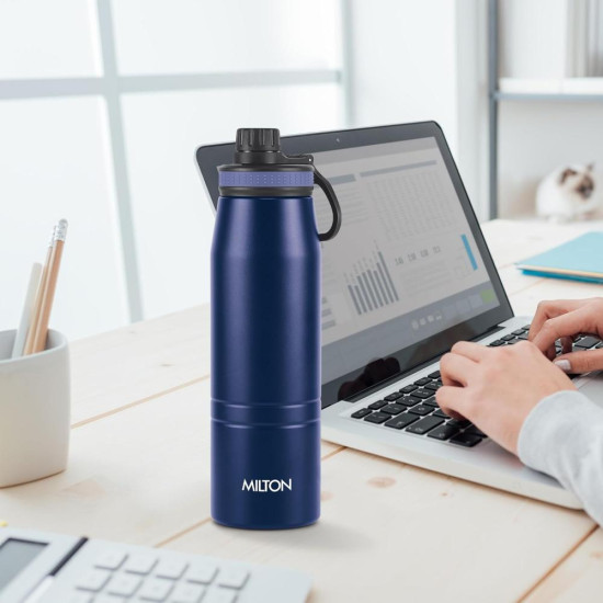 Milton Sparkle 900 Stainless Steel Water Bottle 925 ml with Easy Sip Cap, Blue