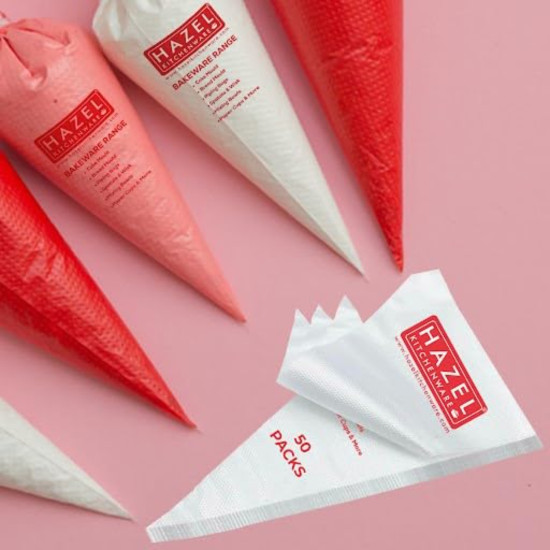 HAZEL Plastic Disposible Piping Bag Decoration Accessories, 50 pcs