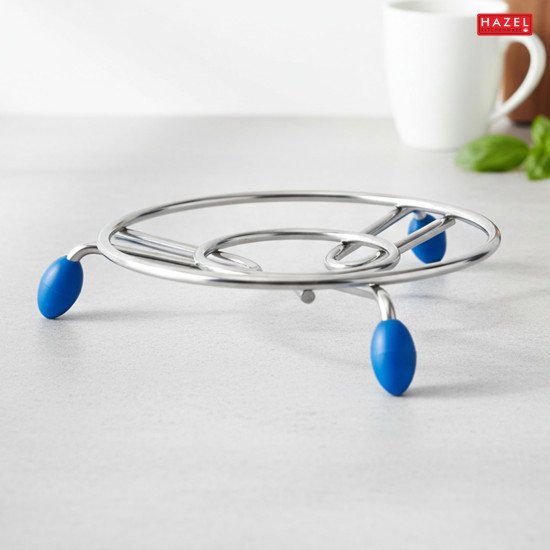 HAZEL Heat-Resistant Hot Pot Stand with Silicone Grip | Non-Slip Trivet for Kitchen & Dining Table | Diameter 17.5 cm