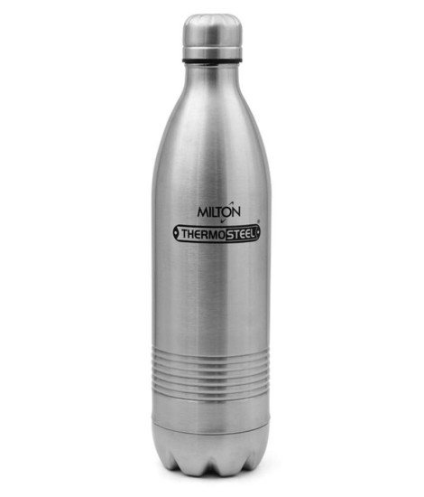 Milton Insulated Steel Bottles Thermosteel Duo Dlx 1000 ml, Steel Plain