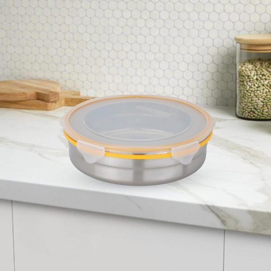 Steel Lock Stainless Steel Airtight Container | 1700 ml Leakproof Food Storage | SL-1601 | Yellow