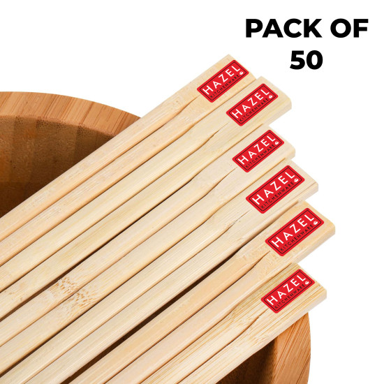 HAZEL Disposable Wooden Chopsticks 20 CM | Eco-Friendly, Smooth Finish & Easy-to-Use Chopsticks for Dining | Pack of 50 Pairs