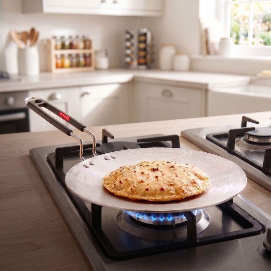 HAZEL 4mm Aluminium Induction Base Chapati Roti Tawa, 30 cm, Silver.