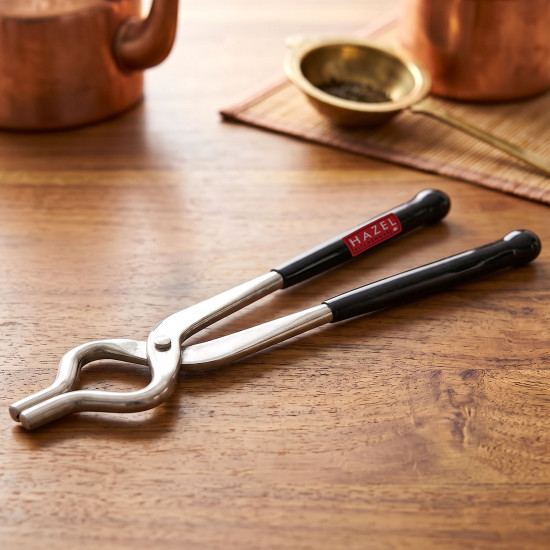 HAZEL Stainless Steel Pakkad for Kitchen | Matt Finish Tong for Holding Kitchen Utensil
